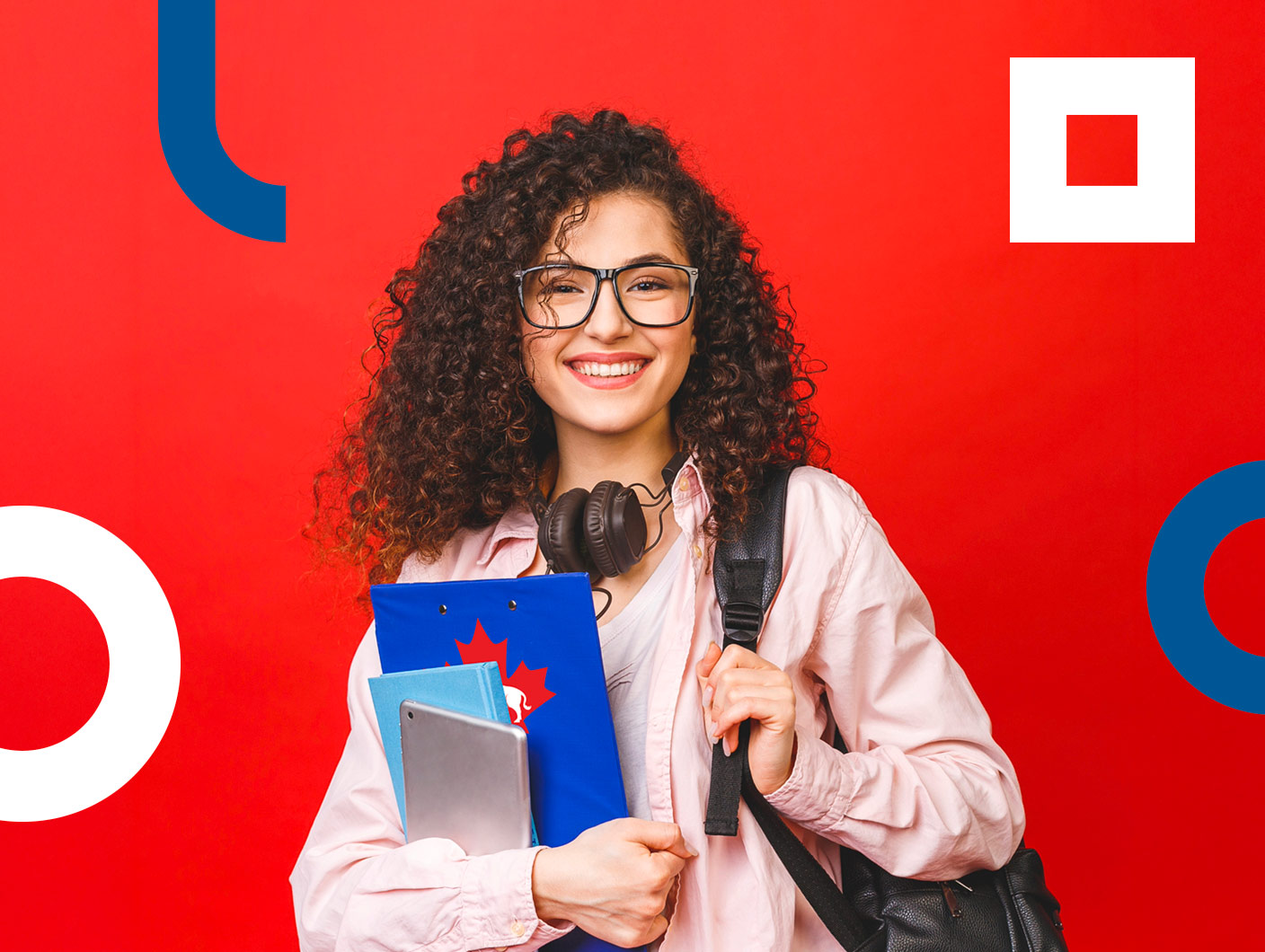 Student with school materials